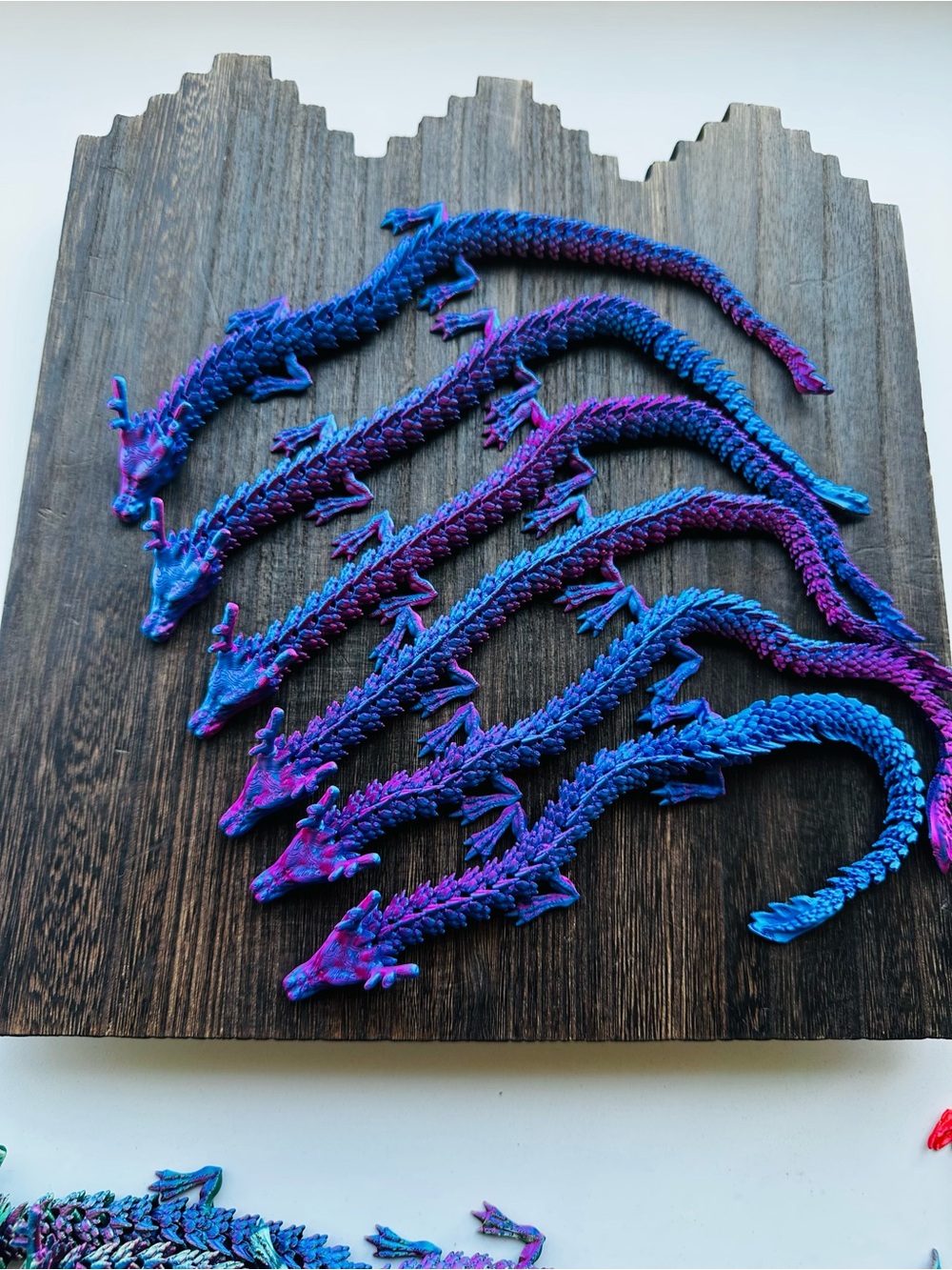 3D Printed Blue & Purple Dragon you are purchasing 1 not all 6